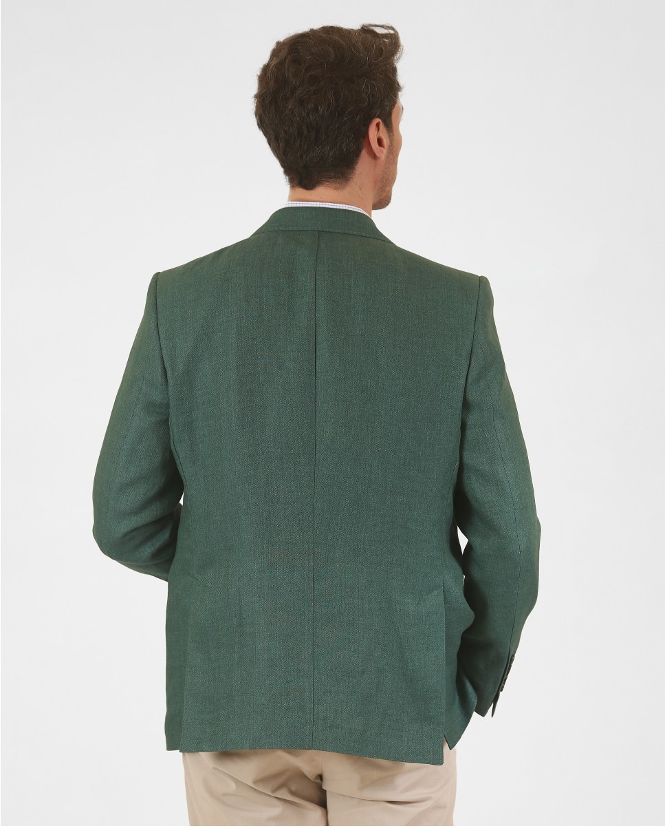 Blazer Regular em Espiga em Verde Verde-2