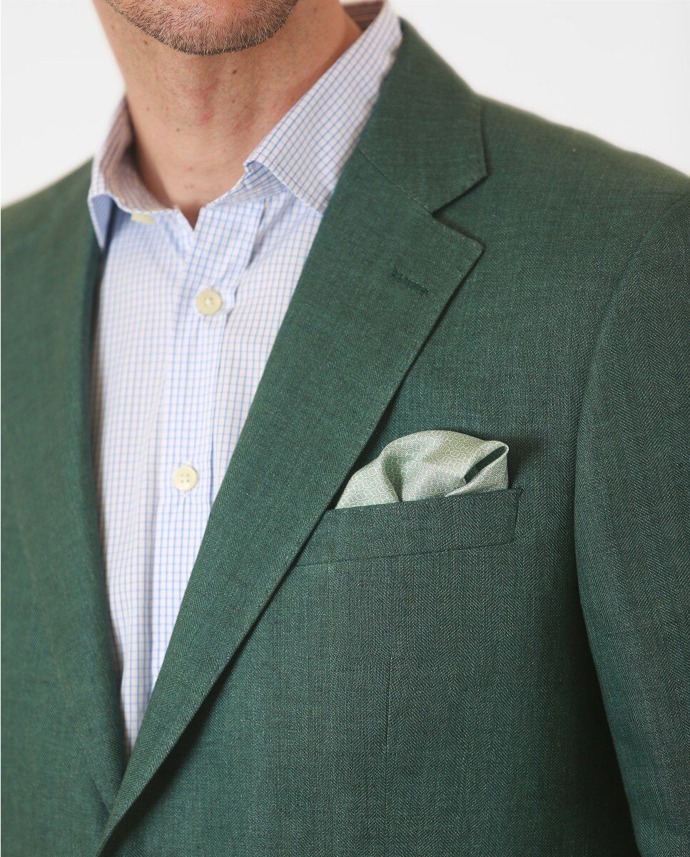 Blazer Regular em Espiga em Verde Verde-3