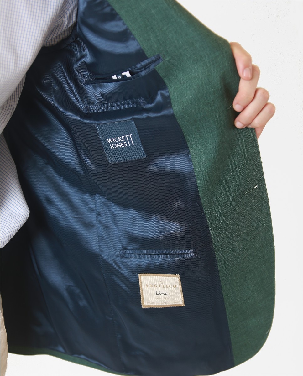 Blazer Regular em Espiga em Verde Verde-5