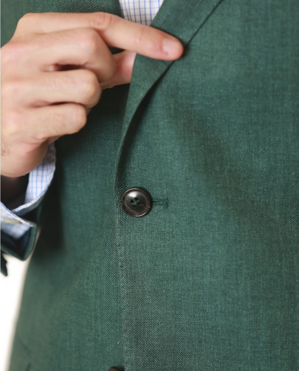 Blazer Regular em Espiga em Verde Verde-6
