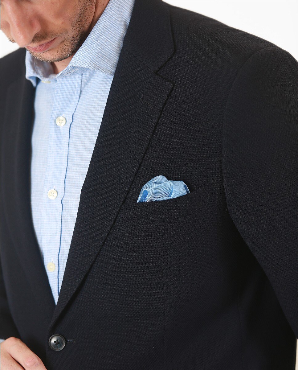 Blazer Regular Liso em Azul-escuro Azul-marinho-3