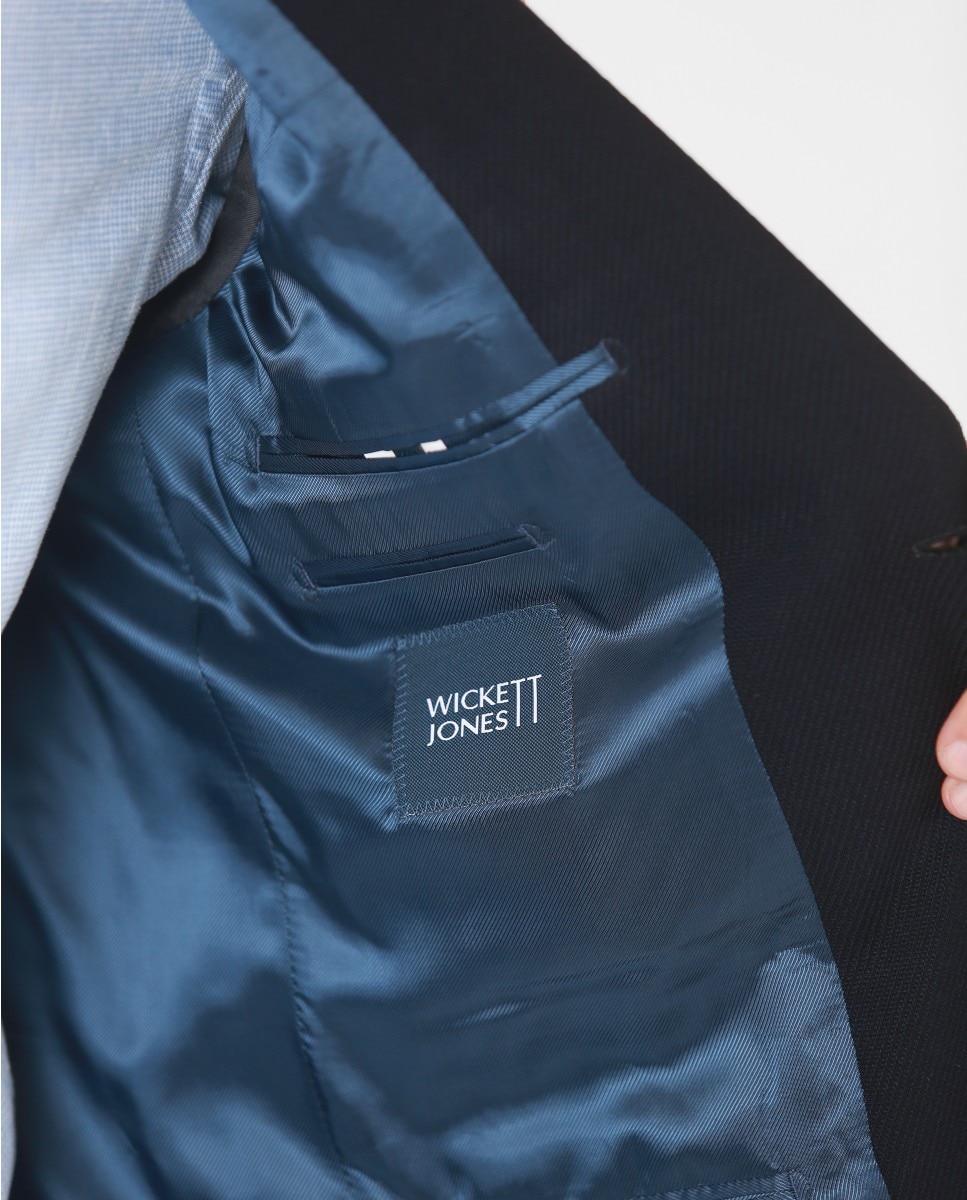 Blazer Regular Liso em Azul-escuro Azul-marinho-5