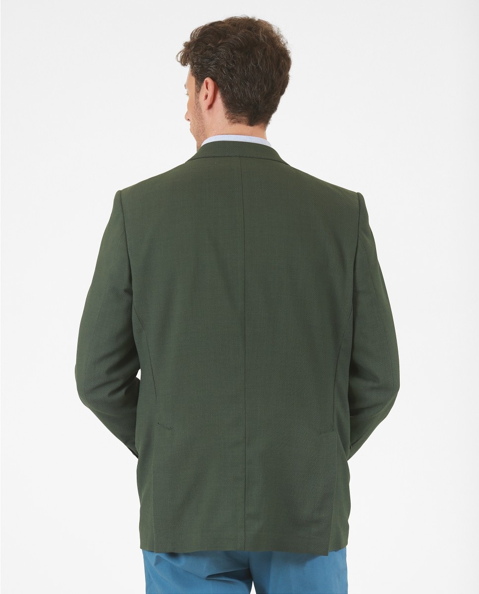 Blazer Regular Liso em Verde-escuro Verde-escuro-2