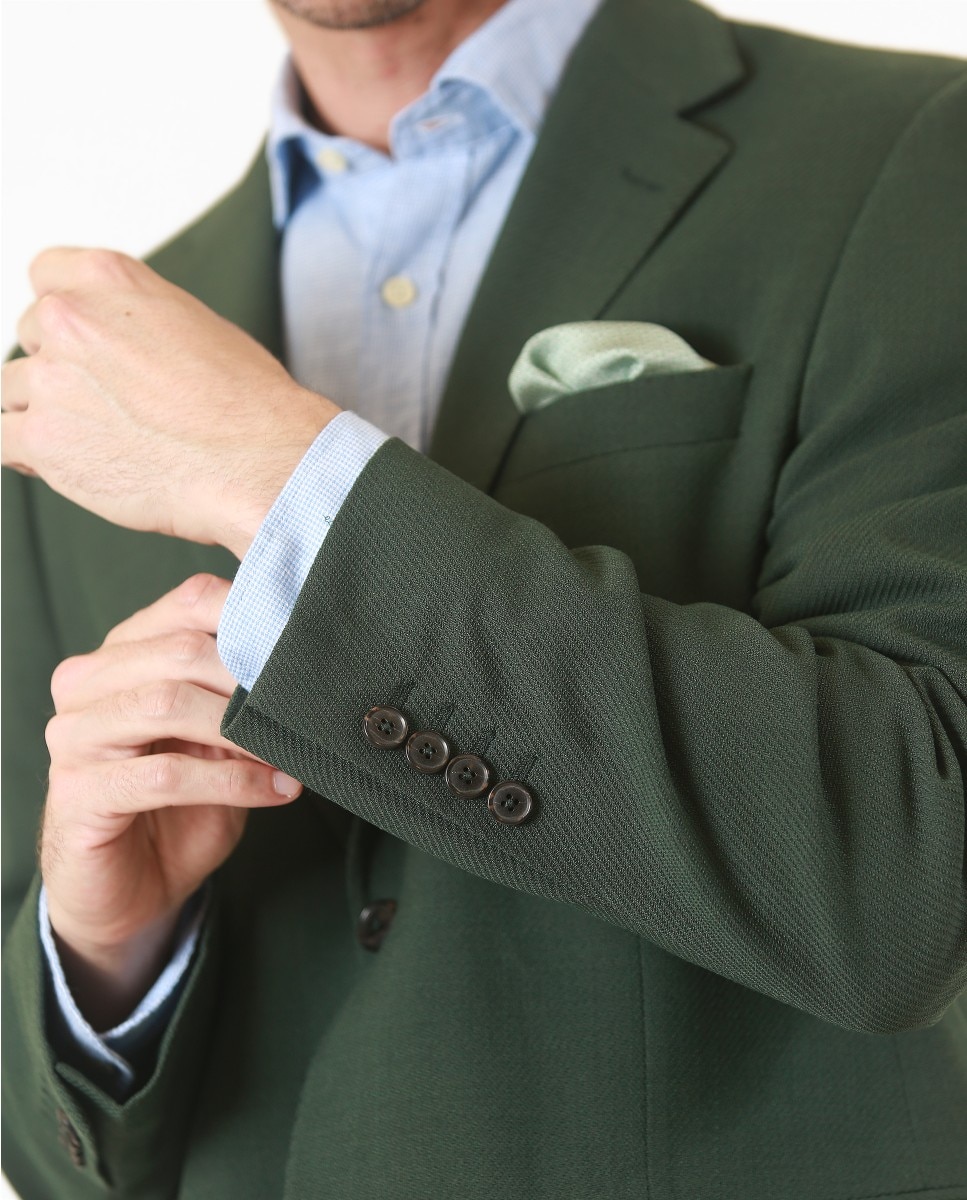 Blazer Regular Liso em Verde-escuro Verde-escuro-4