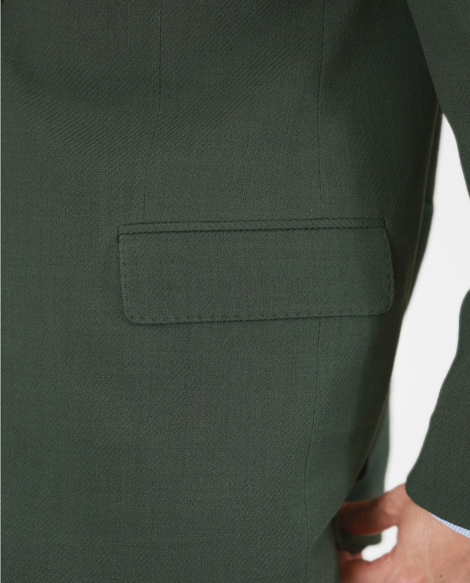 Blazer Regular Liso em Verde-escuro Verde-escuro-5