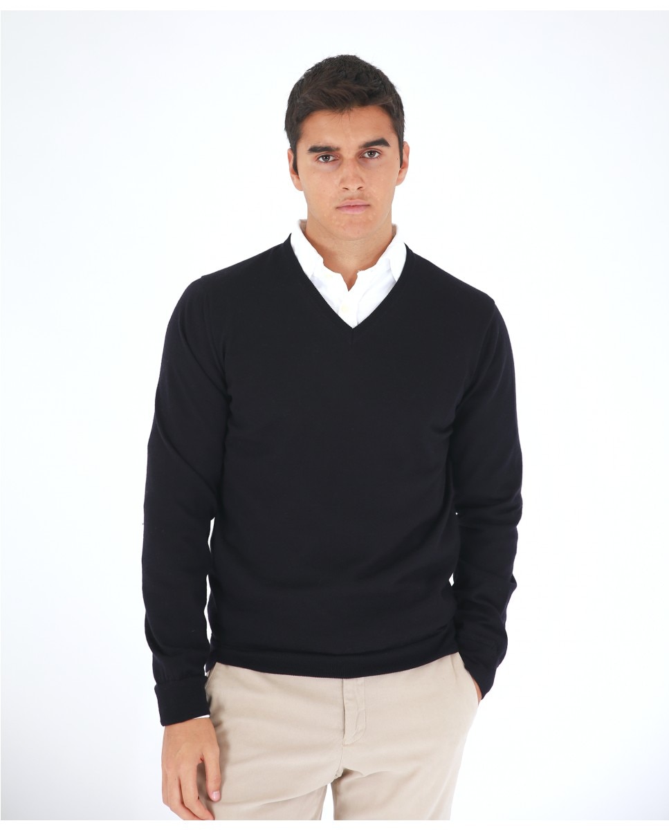 Imagem 0 de Camisola 100% Lã Fina Merino em Azul-escuro