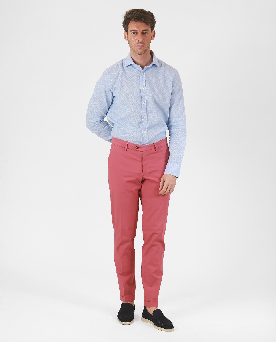 Imagem 0 de Calças Chino Soft Slim em Rosa-escuro