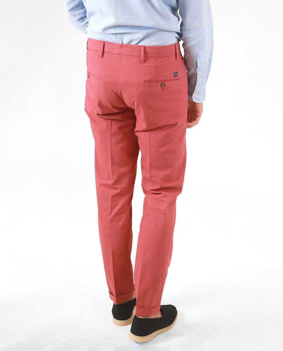 Calças Chino Soft Slim em Rosa-escuro Rosa-3