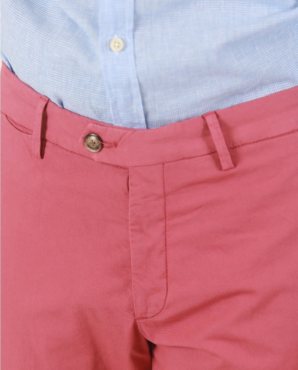 Calças Chino Soft Slim em Rosa-escuro Rosa-4