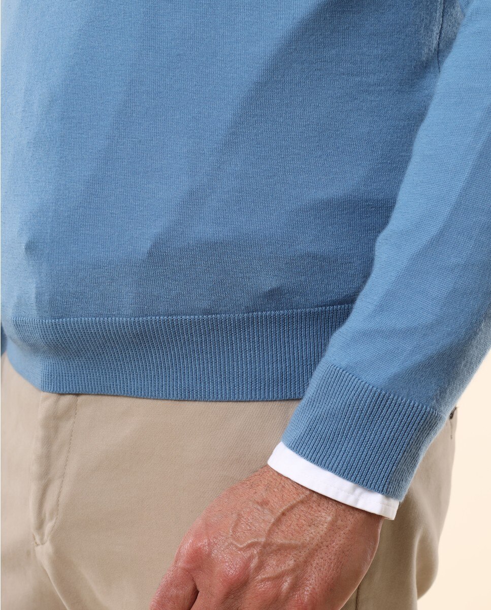 Camisola 100% Cashmere em Azul Azul-5