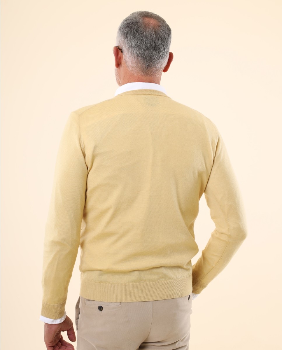 Camisola em Cashmere 100% em Amarelo-claro Amarelo-2