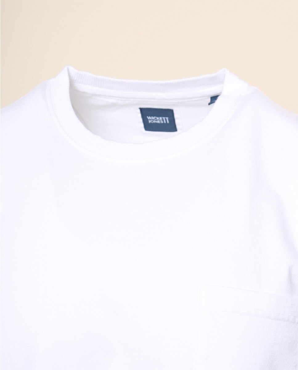 T-shirt em Algodão 100% em Branco Branco-3