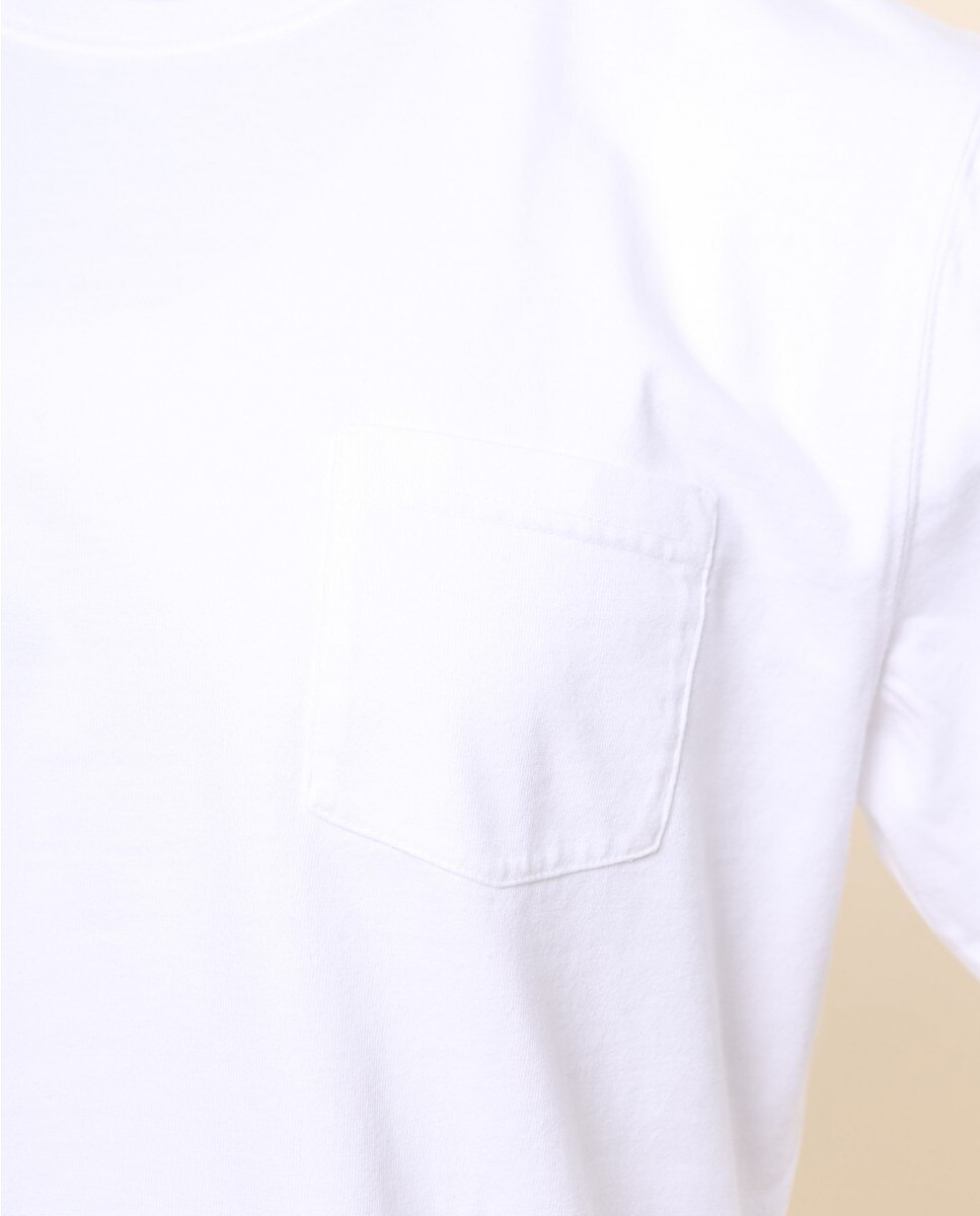 T-shirt em Algodão 100% em Branco Branco-5