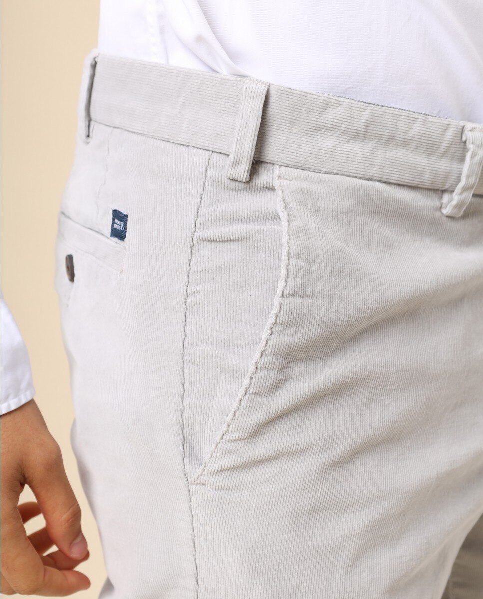 Calças Chino Regular em Cinzento-claro Cinzento-claro-5