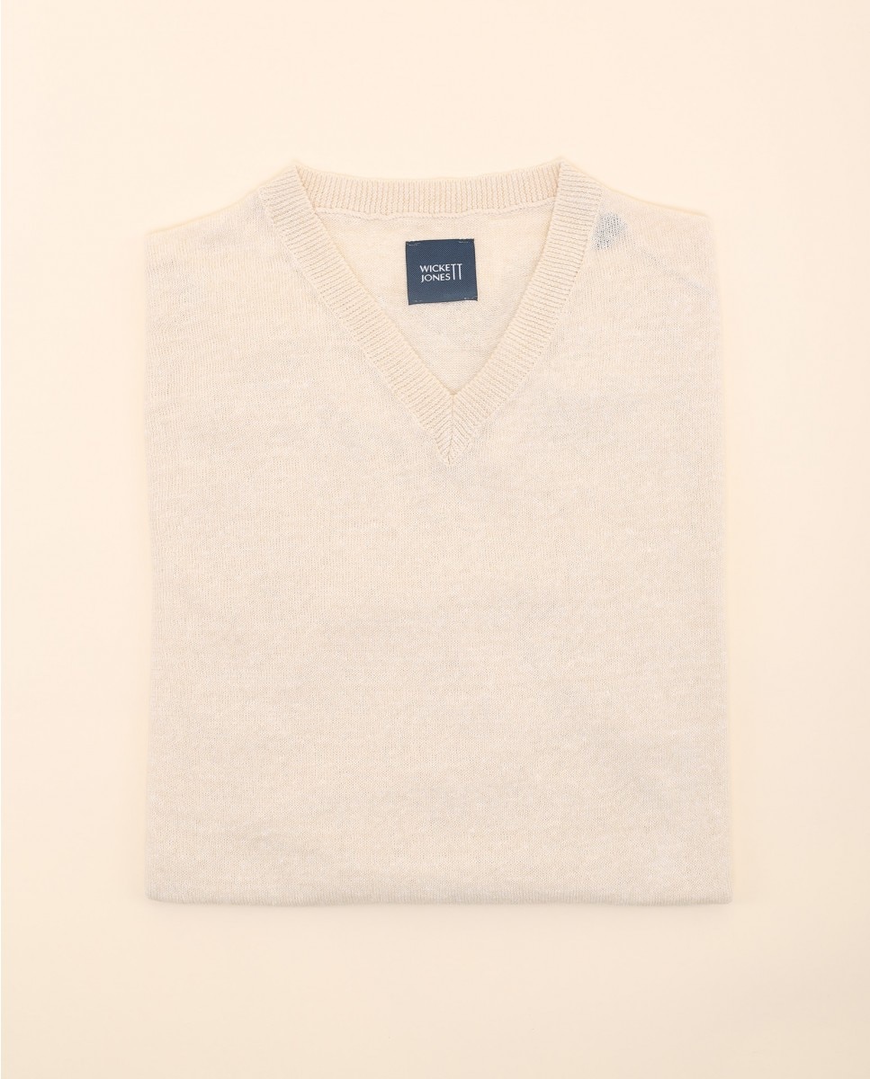 Imagem 0 de Camisola em Linho 100% em Bege-claro