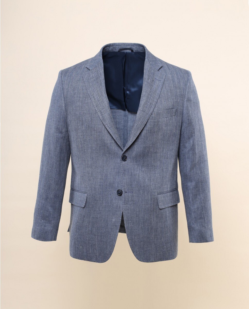 Imagem 0 de Blazer Regular em Espiga em Azul