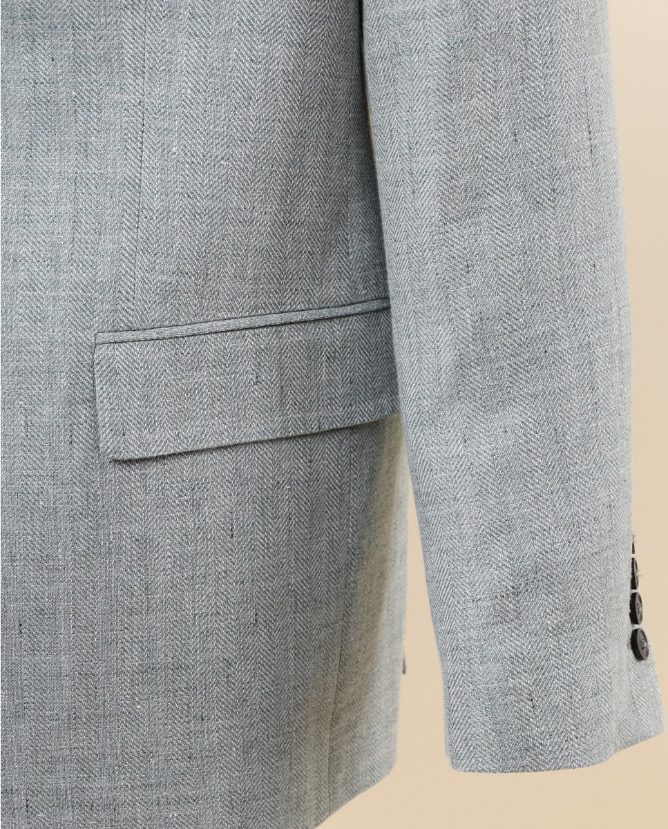 Blazer Regular em Espiga em Verde-claro Verde-claro-4