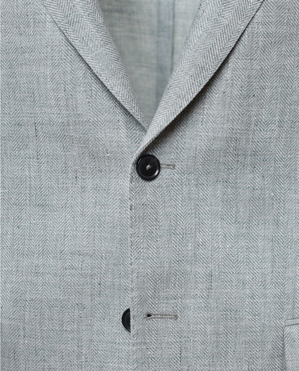 Blazer Regular em Espiga em Verde-claro Verde-claro-5