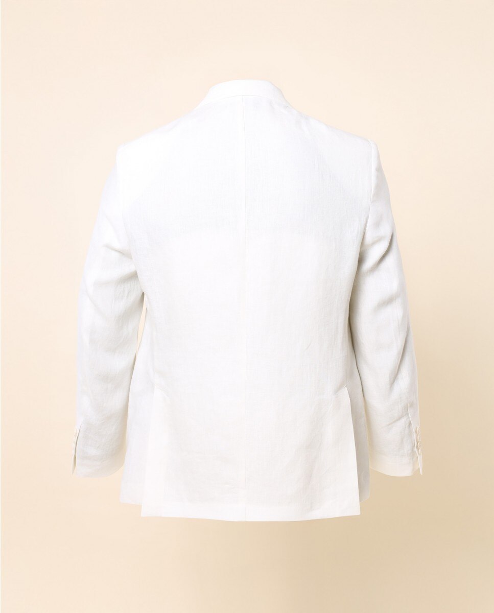 Blazer Regular Liso em Branco Branco-2