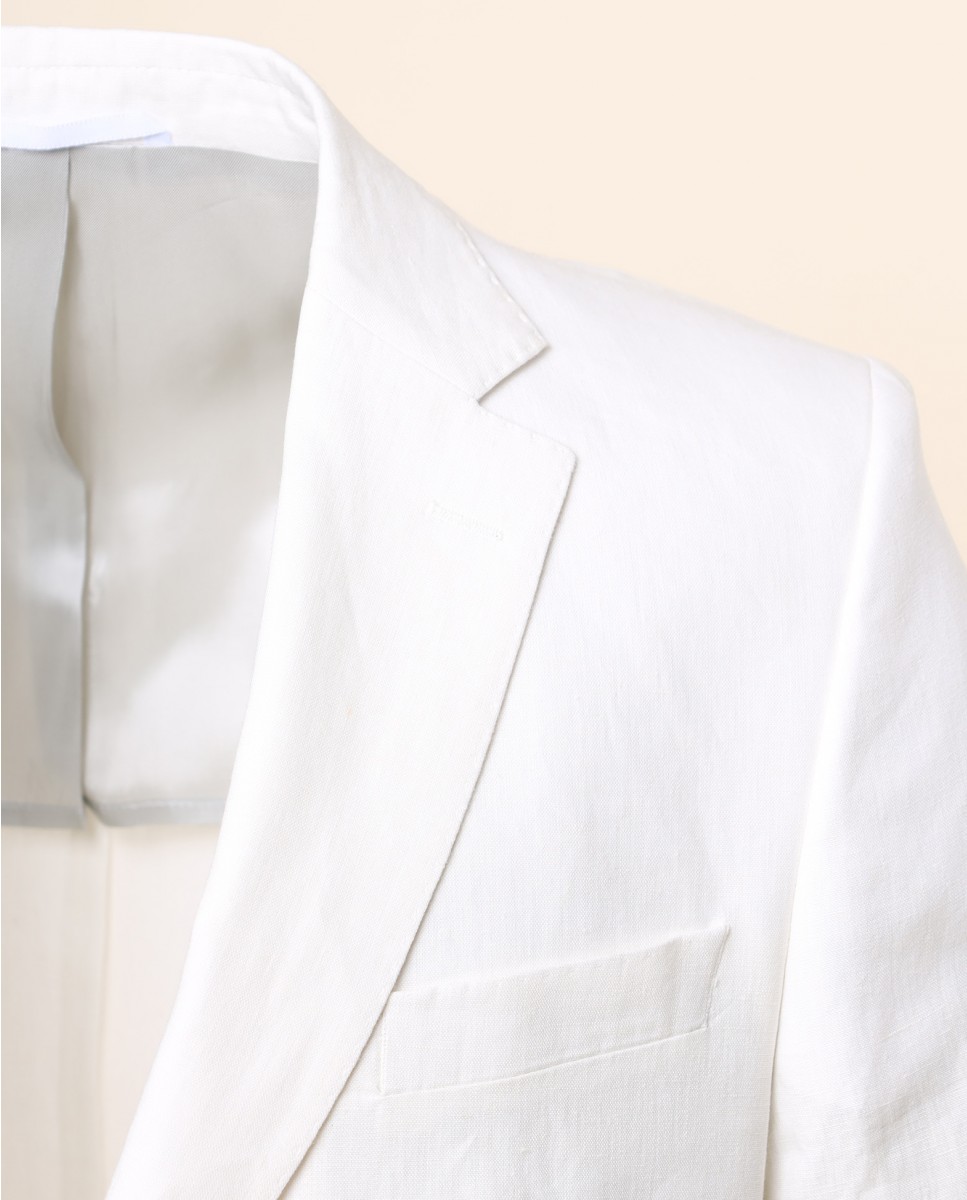 Blazer Regular Liso em Branco Branco-3
