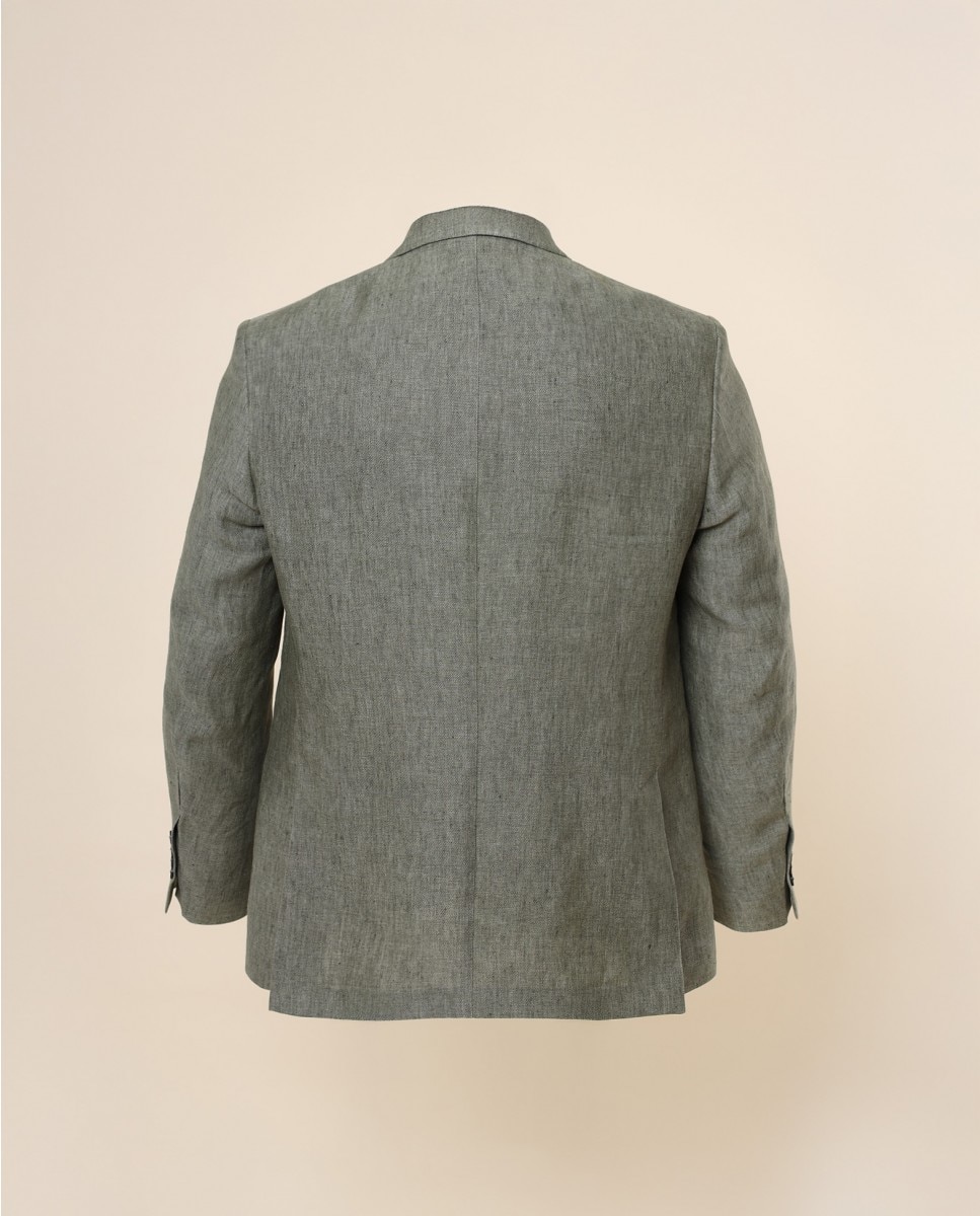 Blazer Regular de Grão em Verde Verde-2