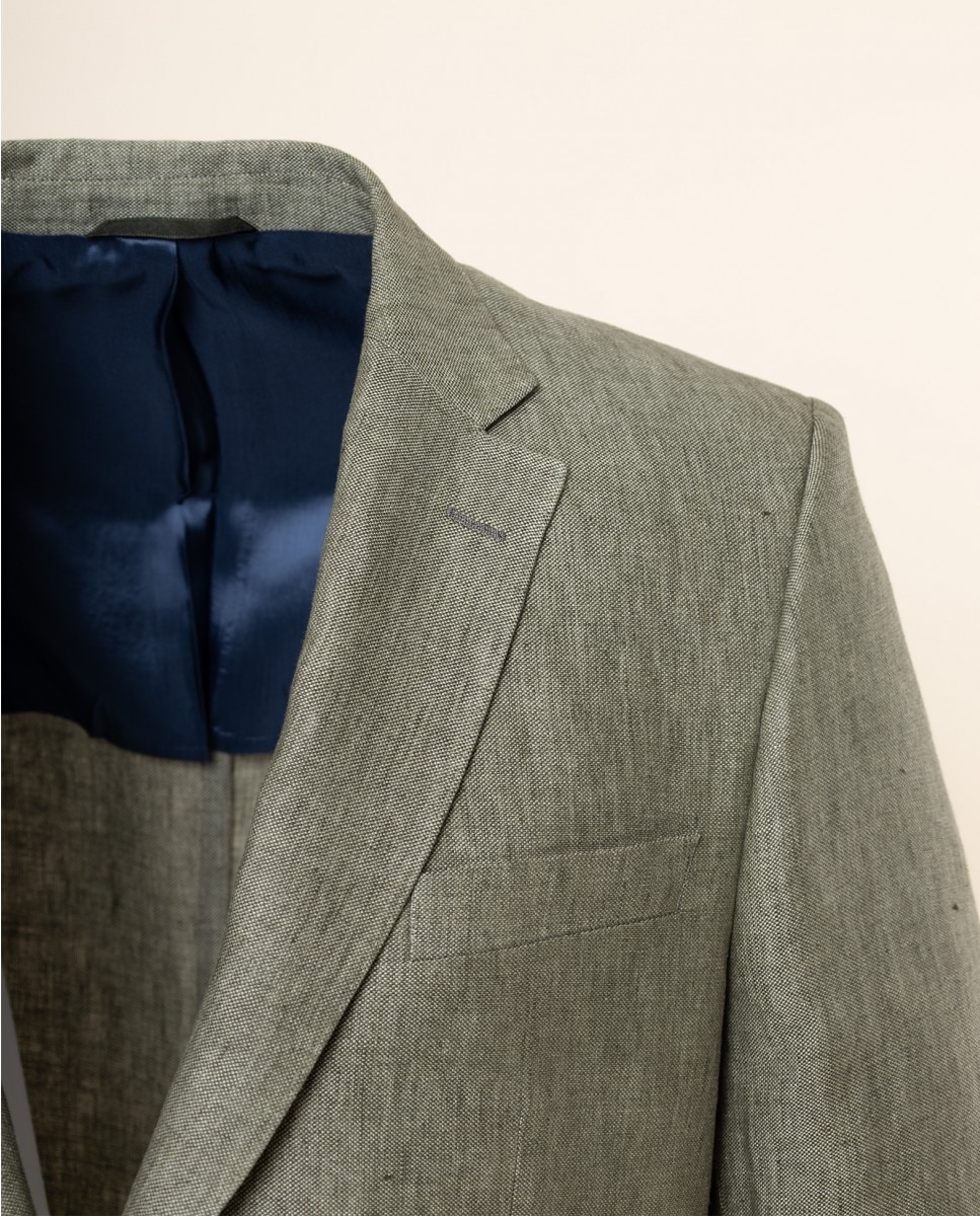 Blazer Regular de Grão em Verde Verde-3