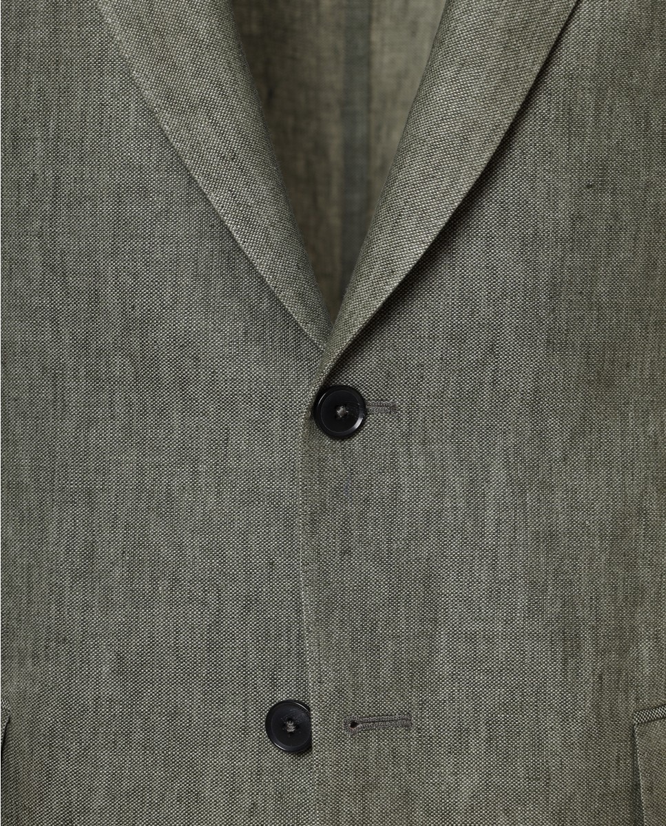 Blazer Regular de Grão em Verde Verde-5