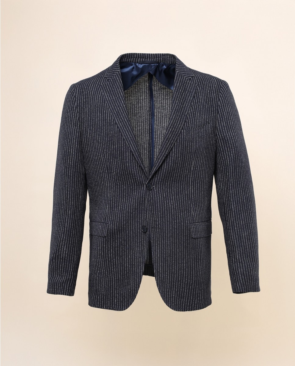 Imagem 0 de Blazer Regular Liso em Azul-escuro