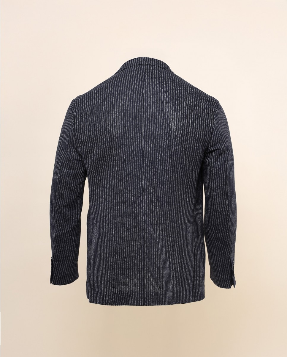 Blazer Regular Liso em Azul-escuro Azul-marinho-2
