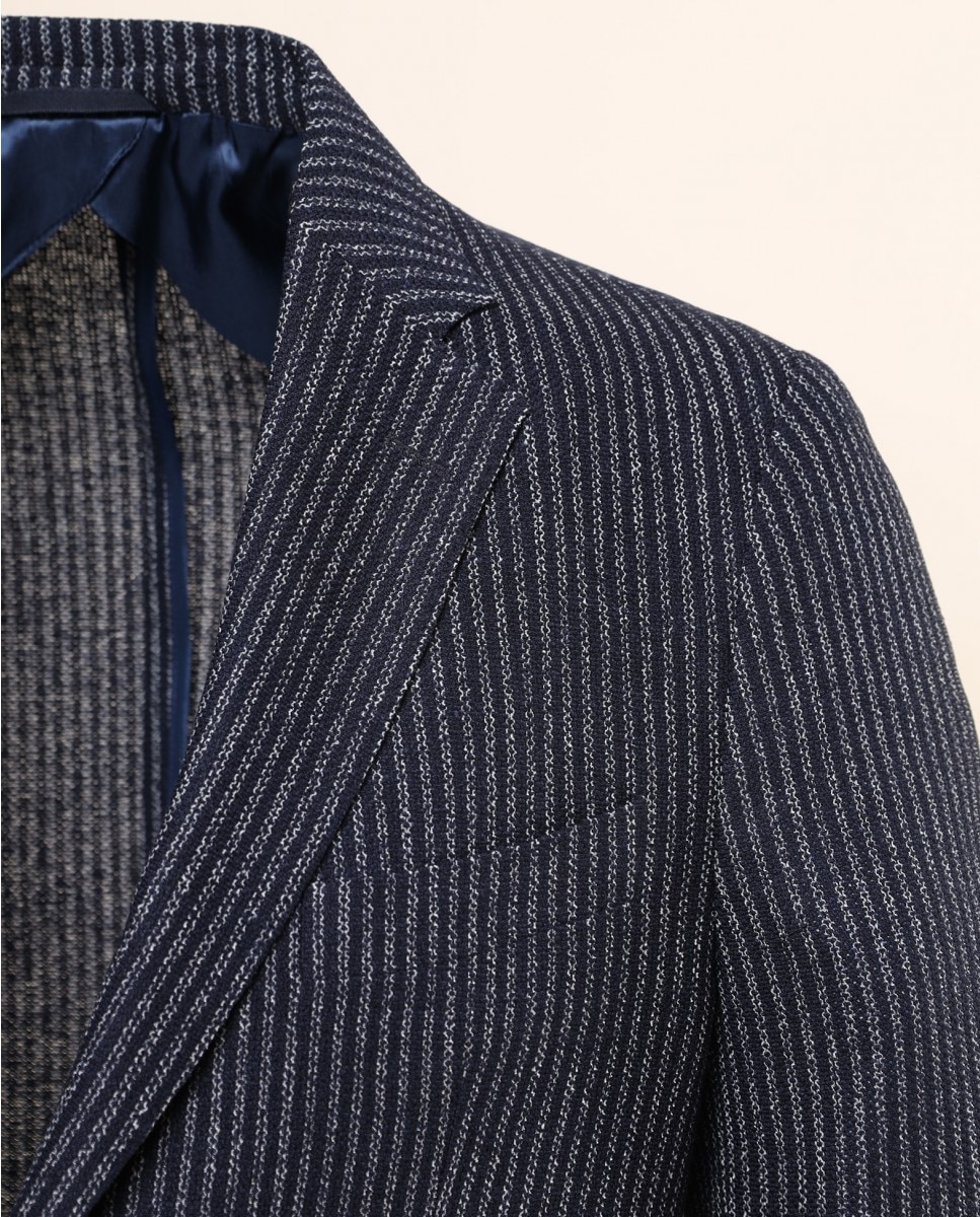 Blazer Regular Liso em Azul-escuro Azul-marinho-3