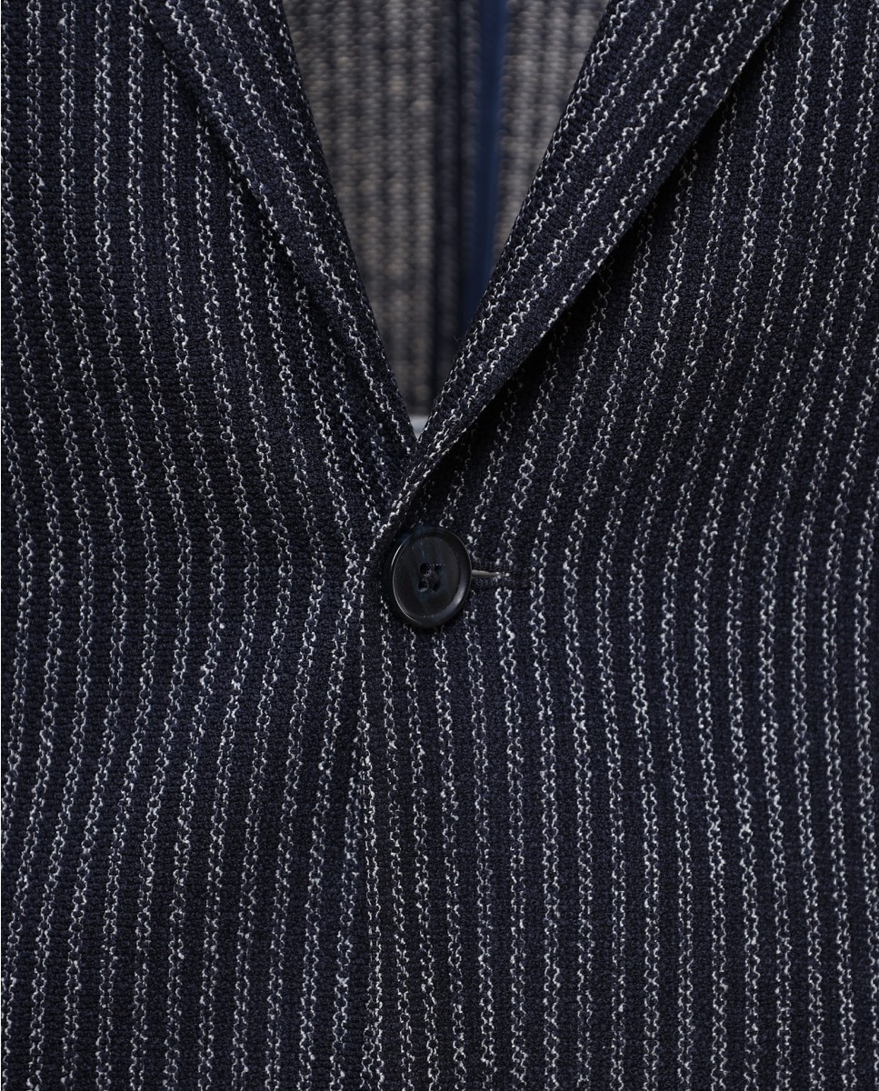 Blazer Regular Liso em Azul-escuro Azul-marinho-5