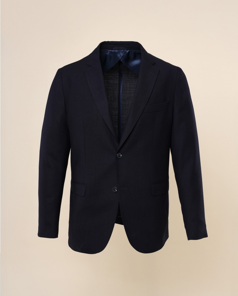 Imagem 0 de Blazer Regular Liso em Azul-escuro