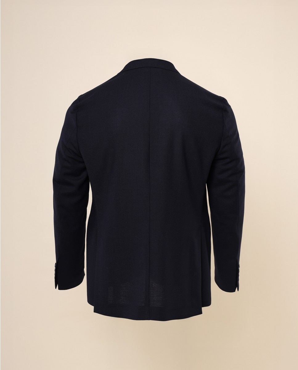 Blazer Regular Liso em Azul-escuro Azul-marinho-2