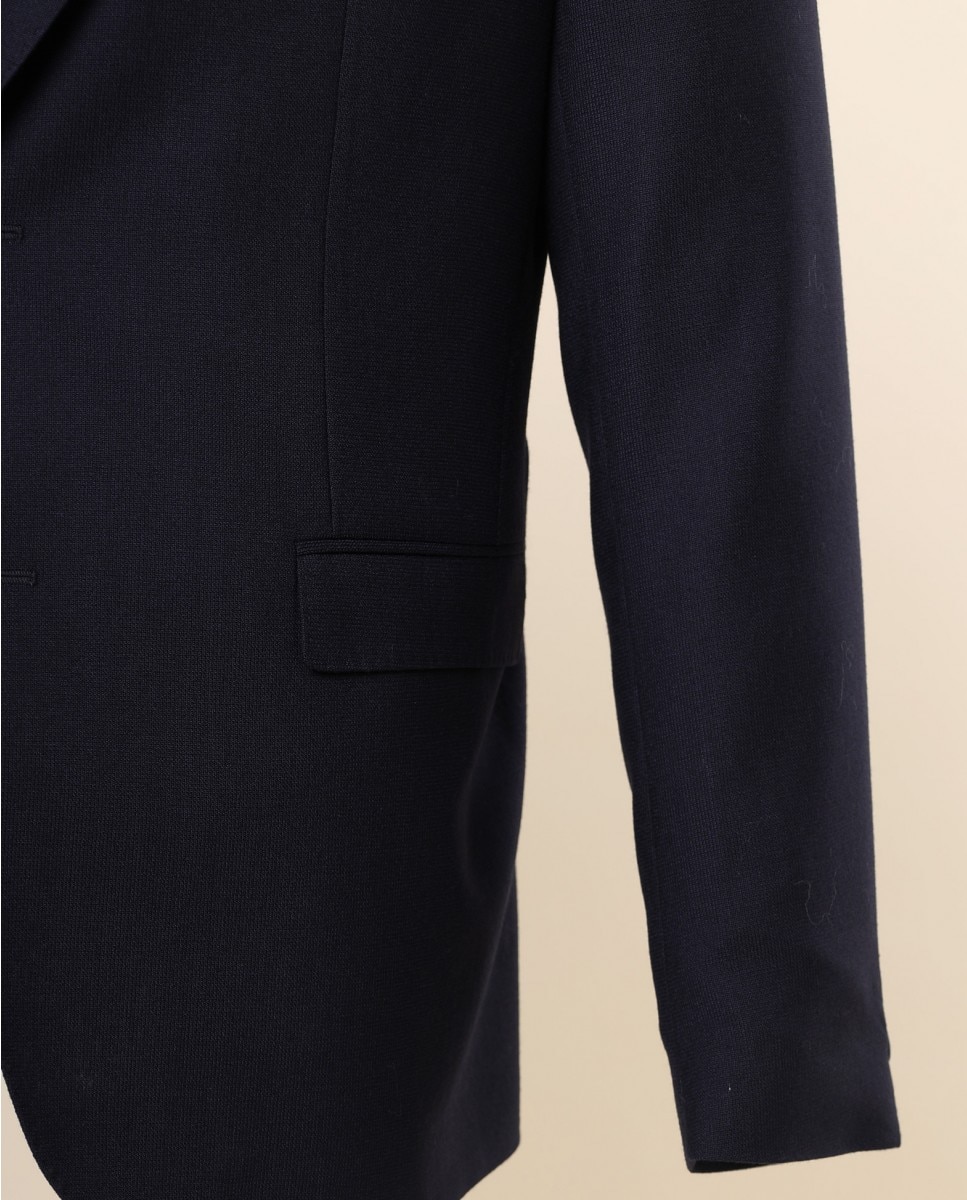 Blazer Regular Liso em Azul-escuro Azul-marinho-4