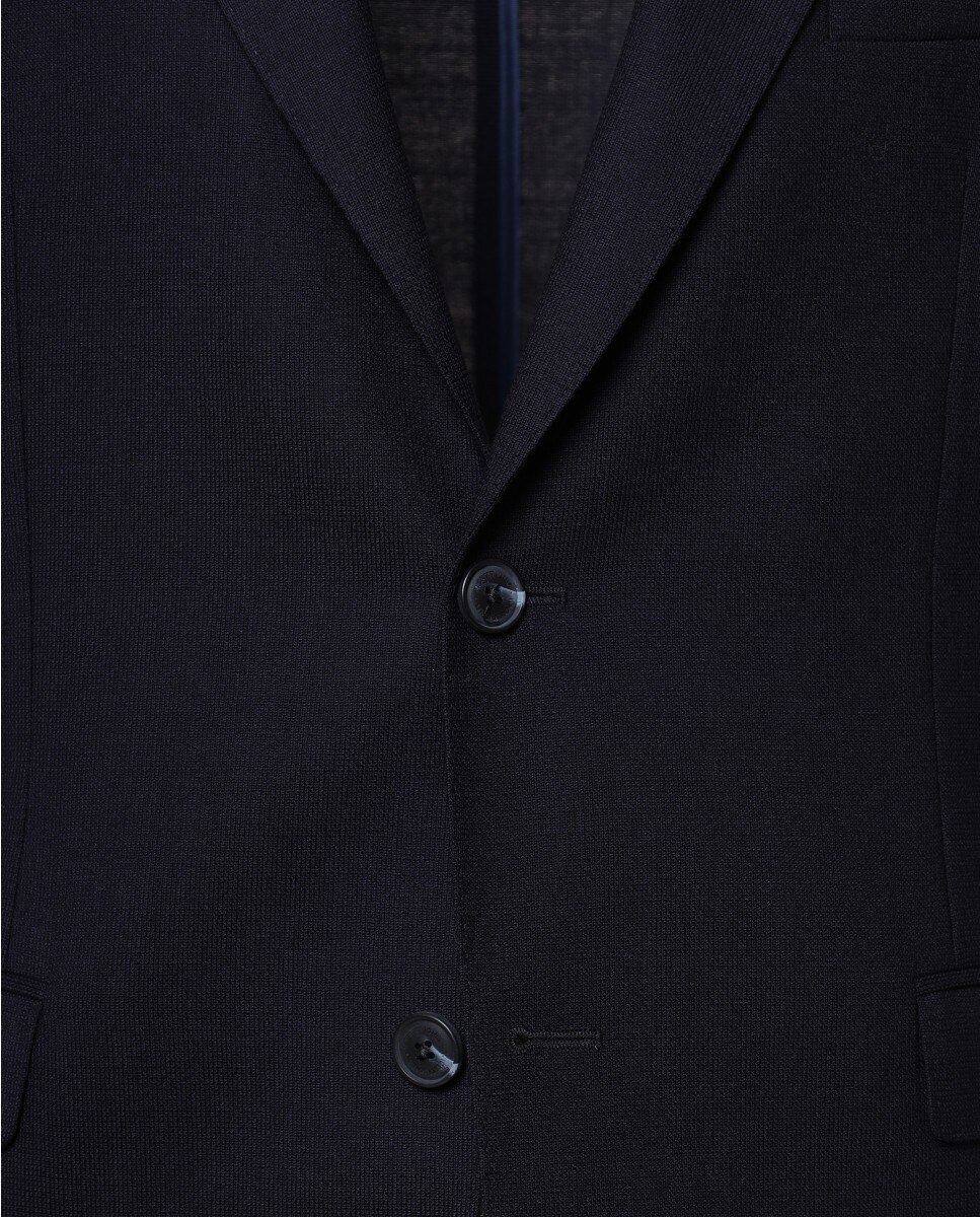 Blazer Regular Liso em Azul-escuro Azul-marinho-5