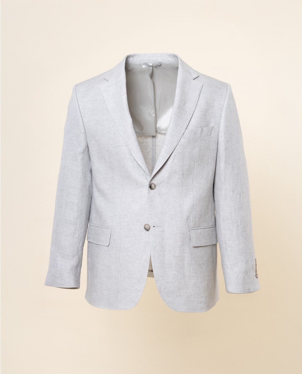 Imagem 0 de Blazer Regular de Grão em Cinzento-claro
