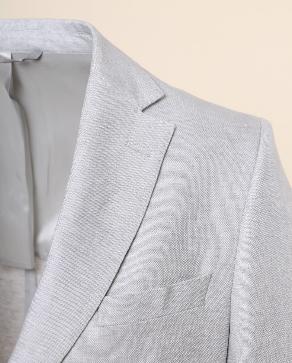 Blazer Regular de Grão em Cinzento-claro Cinzento-claro-3