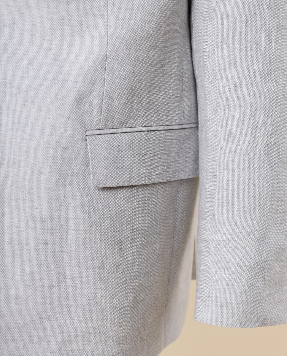 Blazer Regular de Grão em Cinzento-claro Cinzento-claro-4