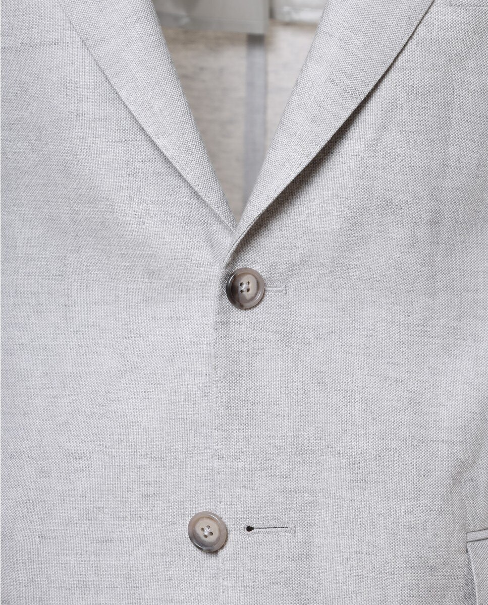 Blazer Regular de Grão em Cinzento-claro Cinzento-claro-5