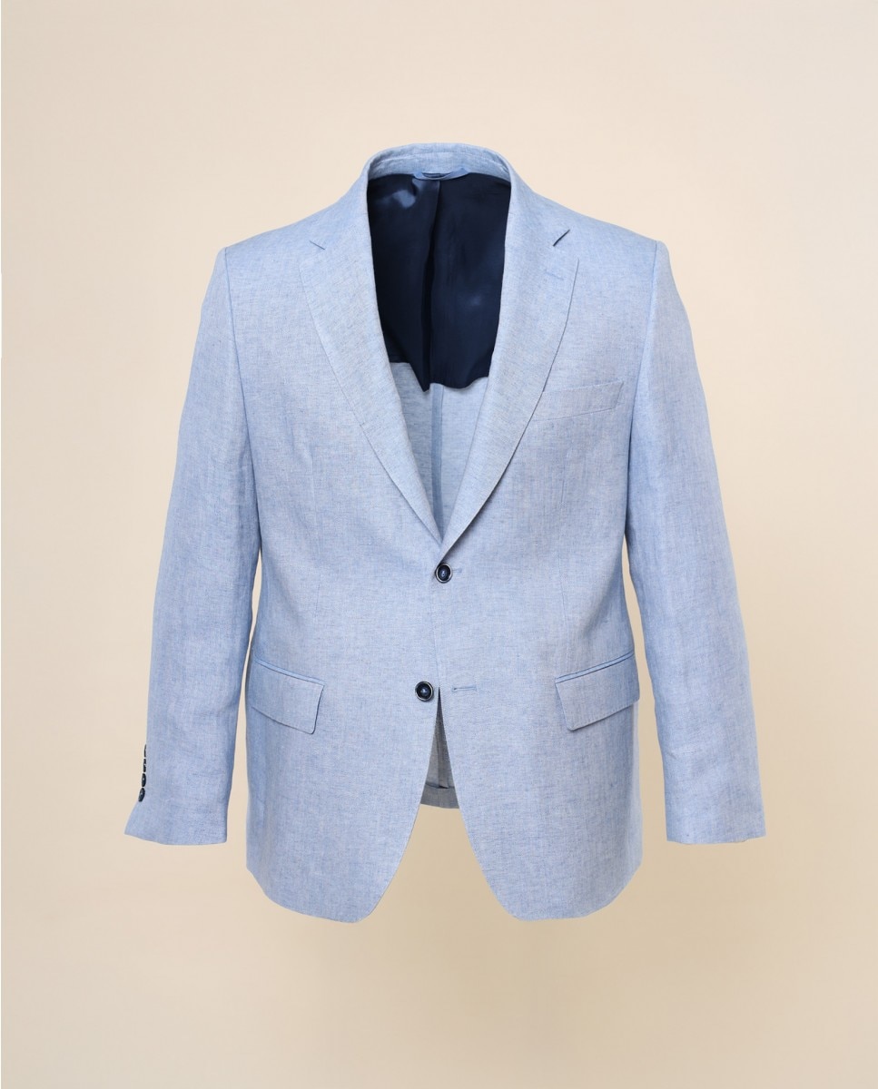 Imagem 0 de Blazer Regular de Grão em Azul-claro