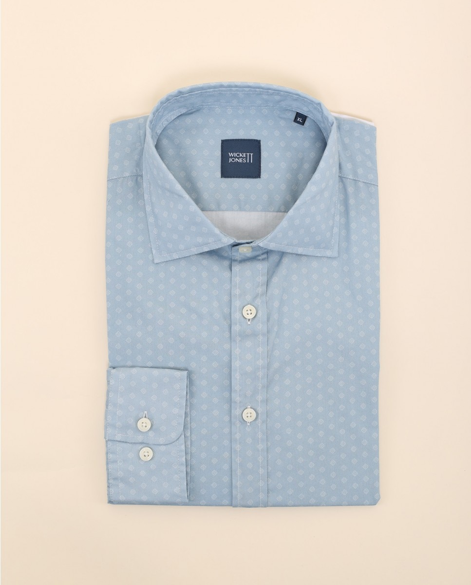 Imagem 0 de Camisa Casual Algodão Soft Slim de Cornucopias em Azul-claro