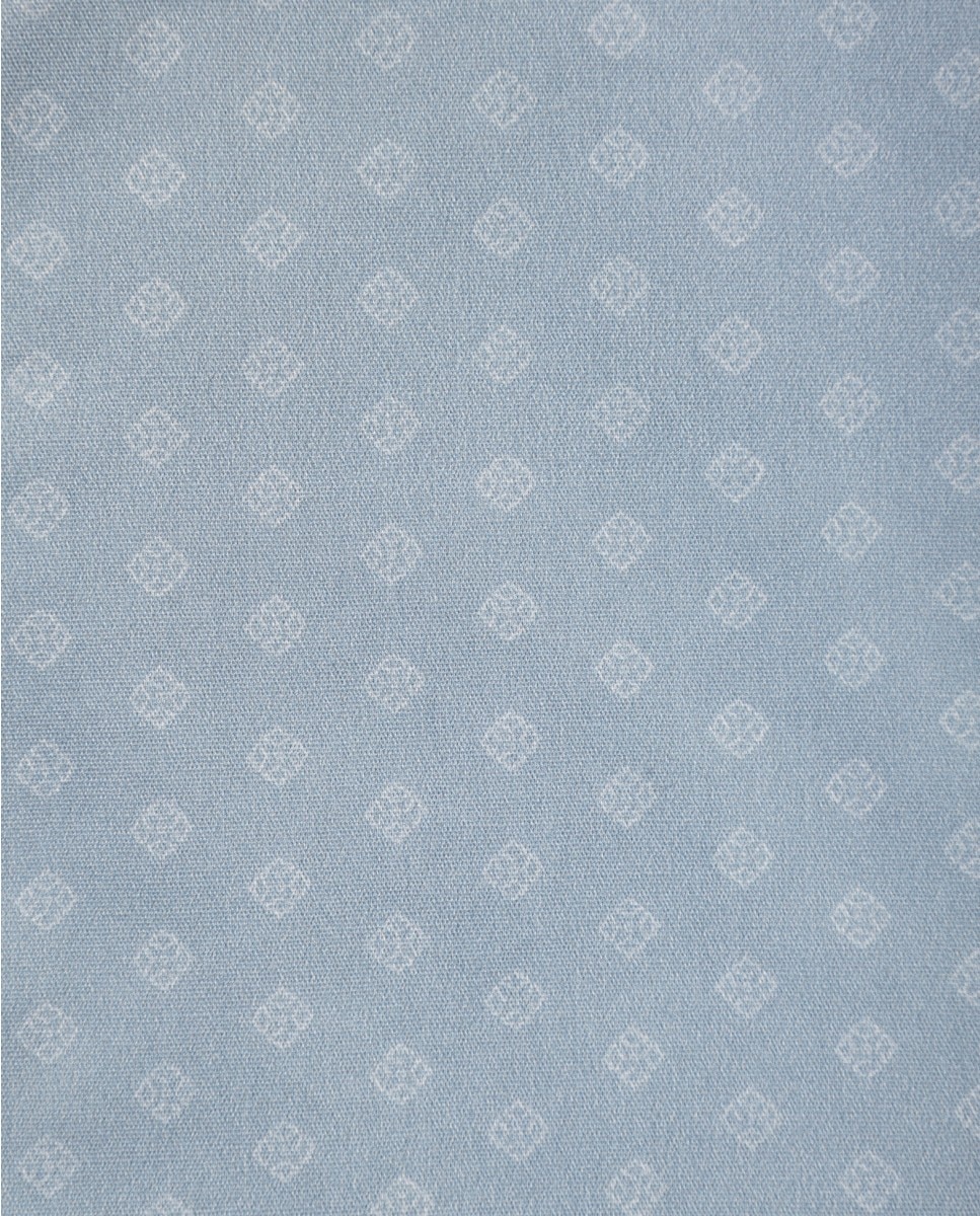 Camisa Casual Algodão Soft Slim de Cornucopias em Azul-claro Azul-claro-4