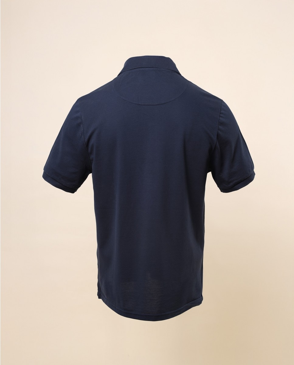 Polo Piqué em Azul-escuro Azul-marinho-2