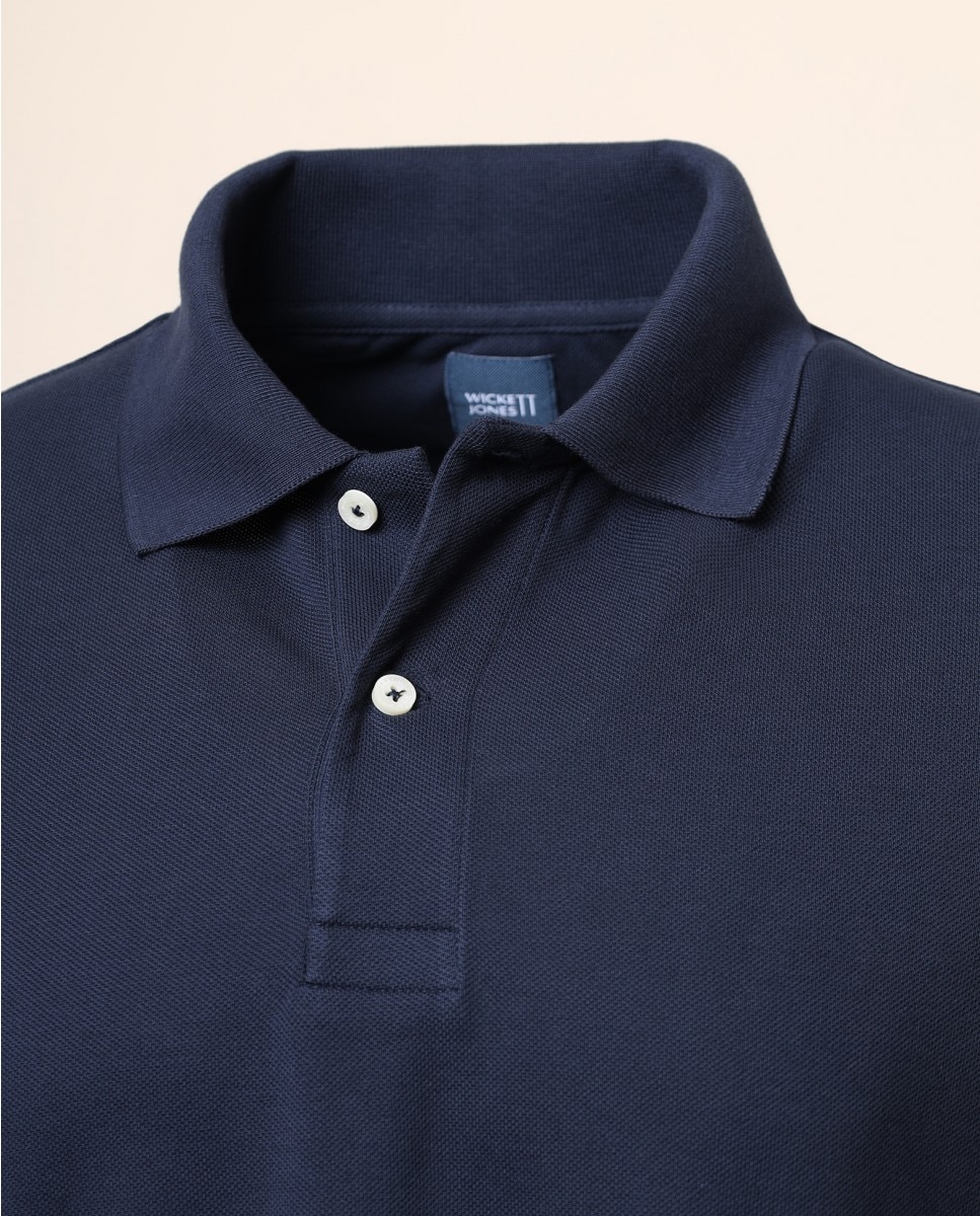 Polo Piqué em Azul-escuro Azul-marinho-3