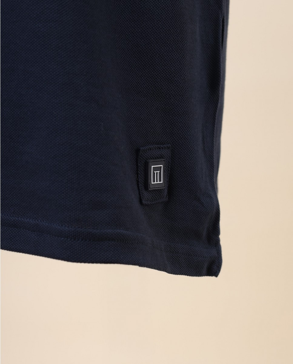 Polo Piqué em Azul-escuro Azul-marinho-5