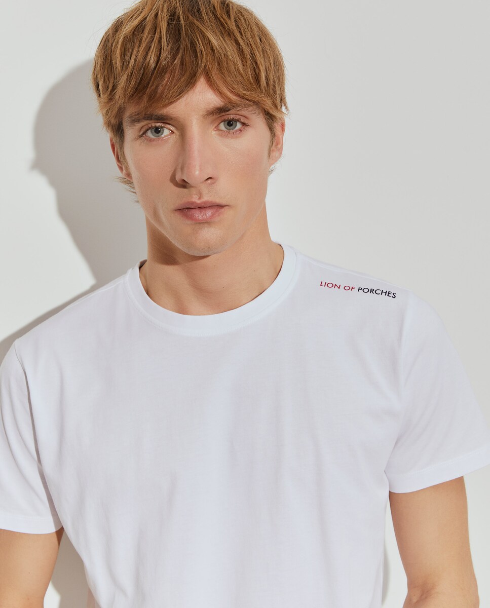 T-shirt Básica em Algodão Branco-4