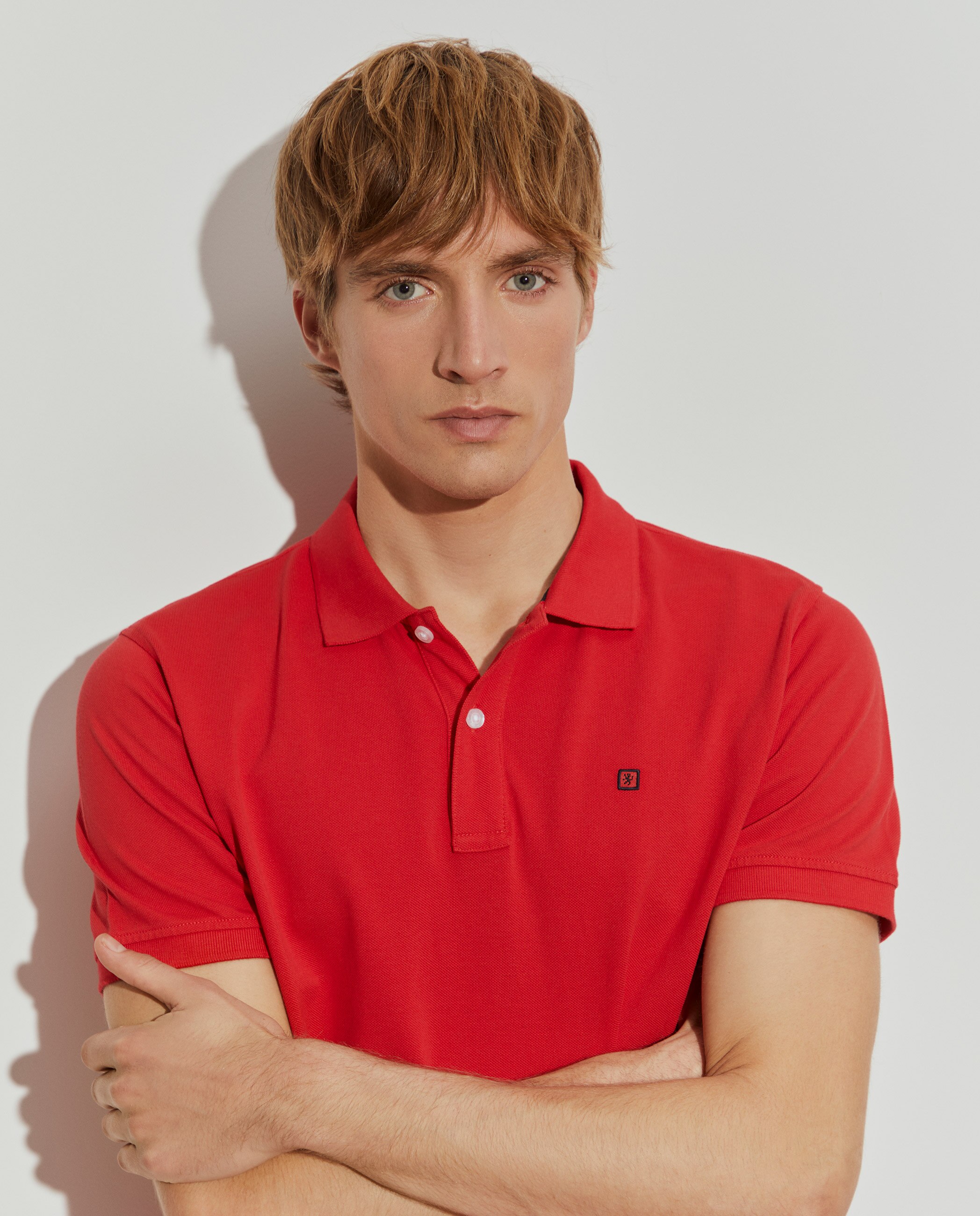 Polo Piqué em Algodão Regular Fit Vermelho-2