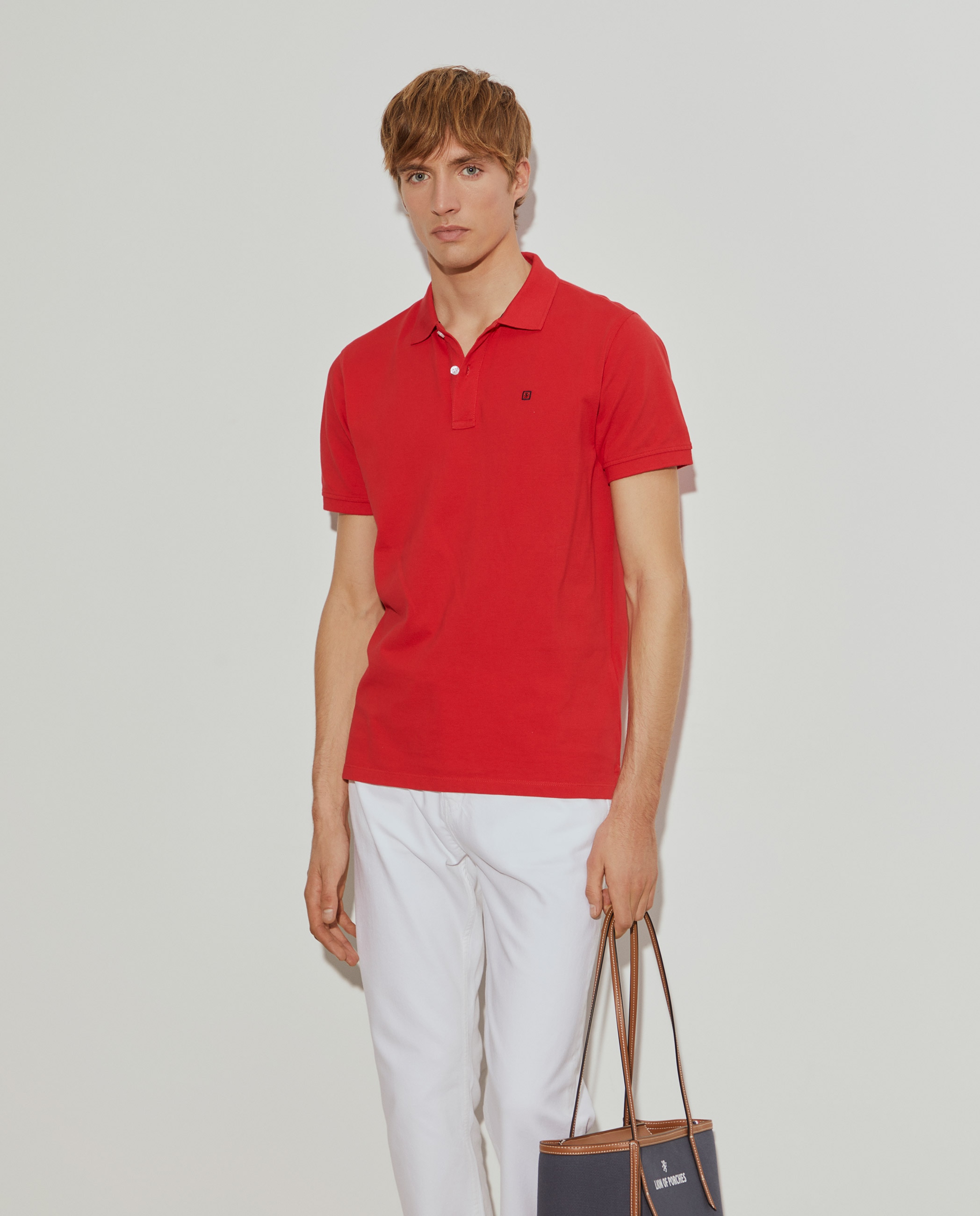 Polo Piqué em Algodão Regular Fit Vermelho-4