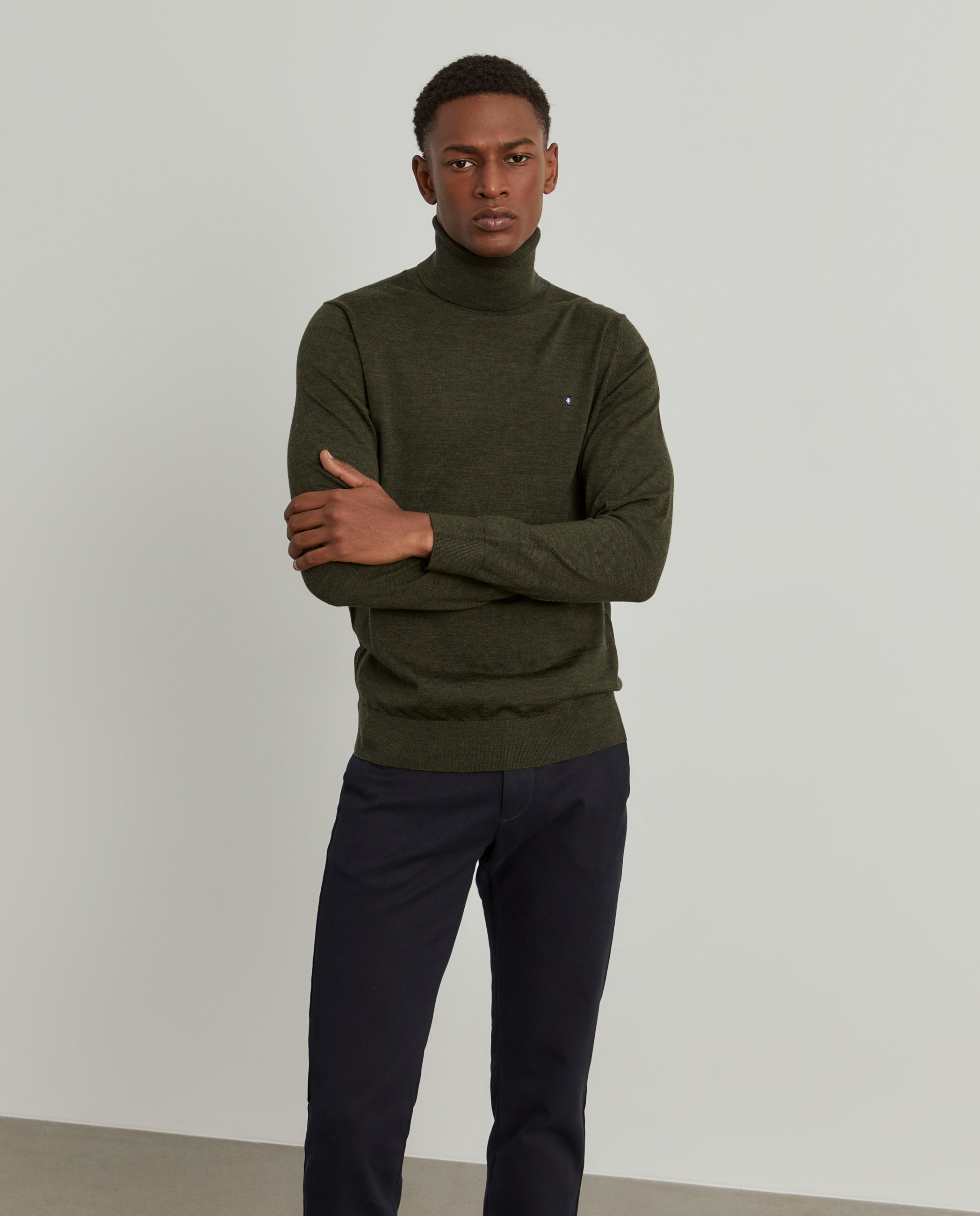 Imagem 0 de Camisola com Gola Alta em Lã Merino 100% em Verde