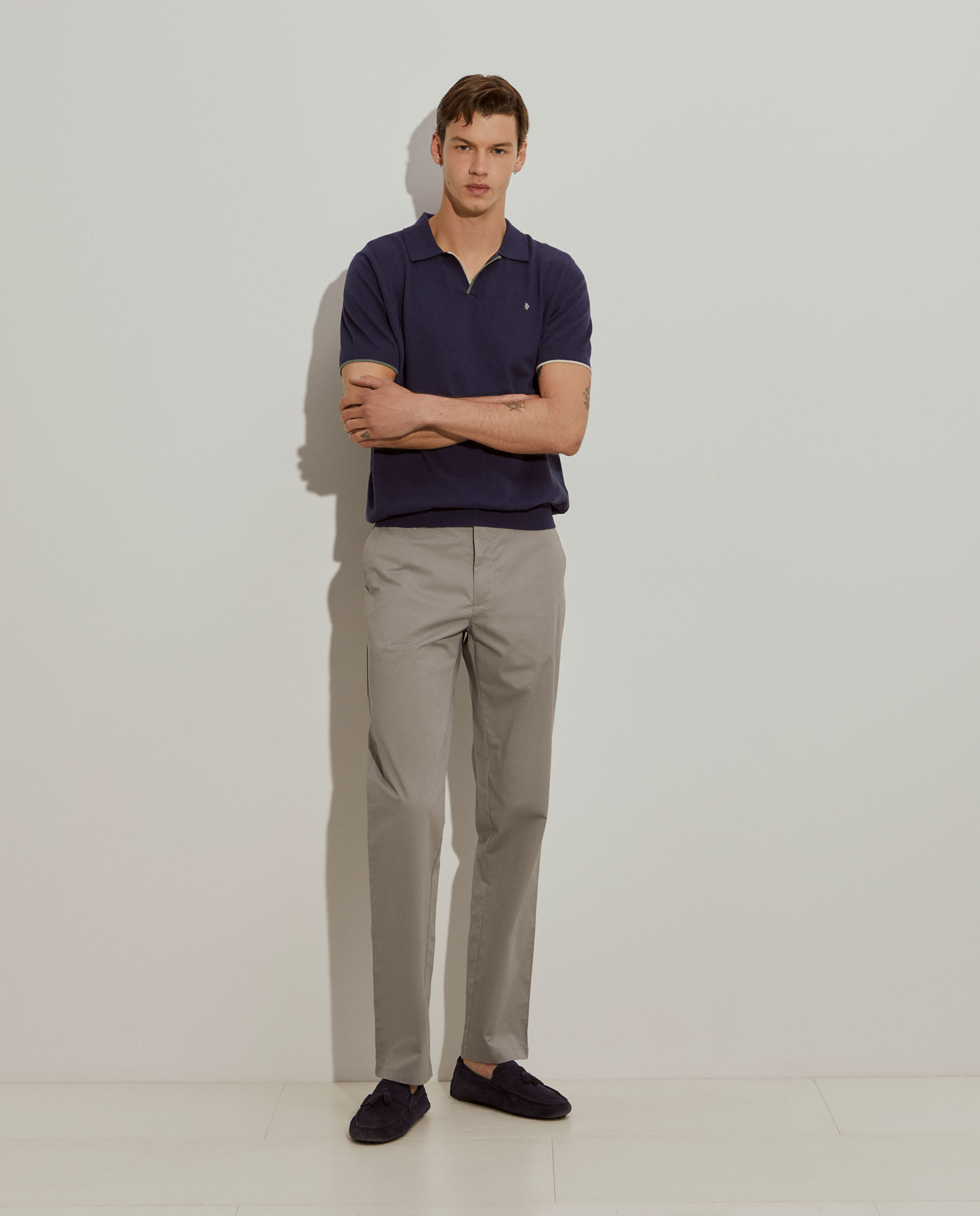 Calças Chino Regular Fit Cinzento-4